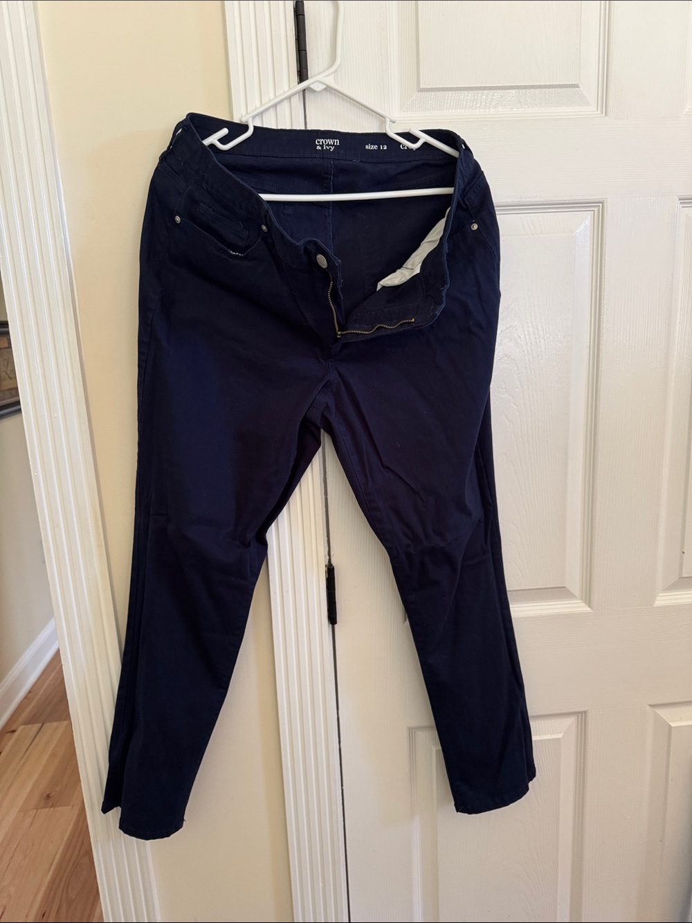 crown & ivy Navy Straight-Leg Pants
